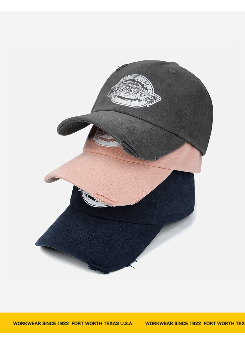 Dickies American Style Distressed Baseball Cap Unisex Casual Vintage Sun Hat Navy Blue 21