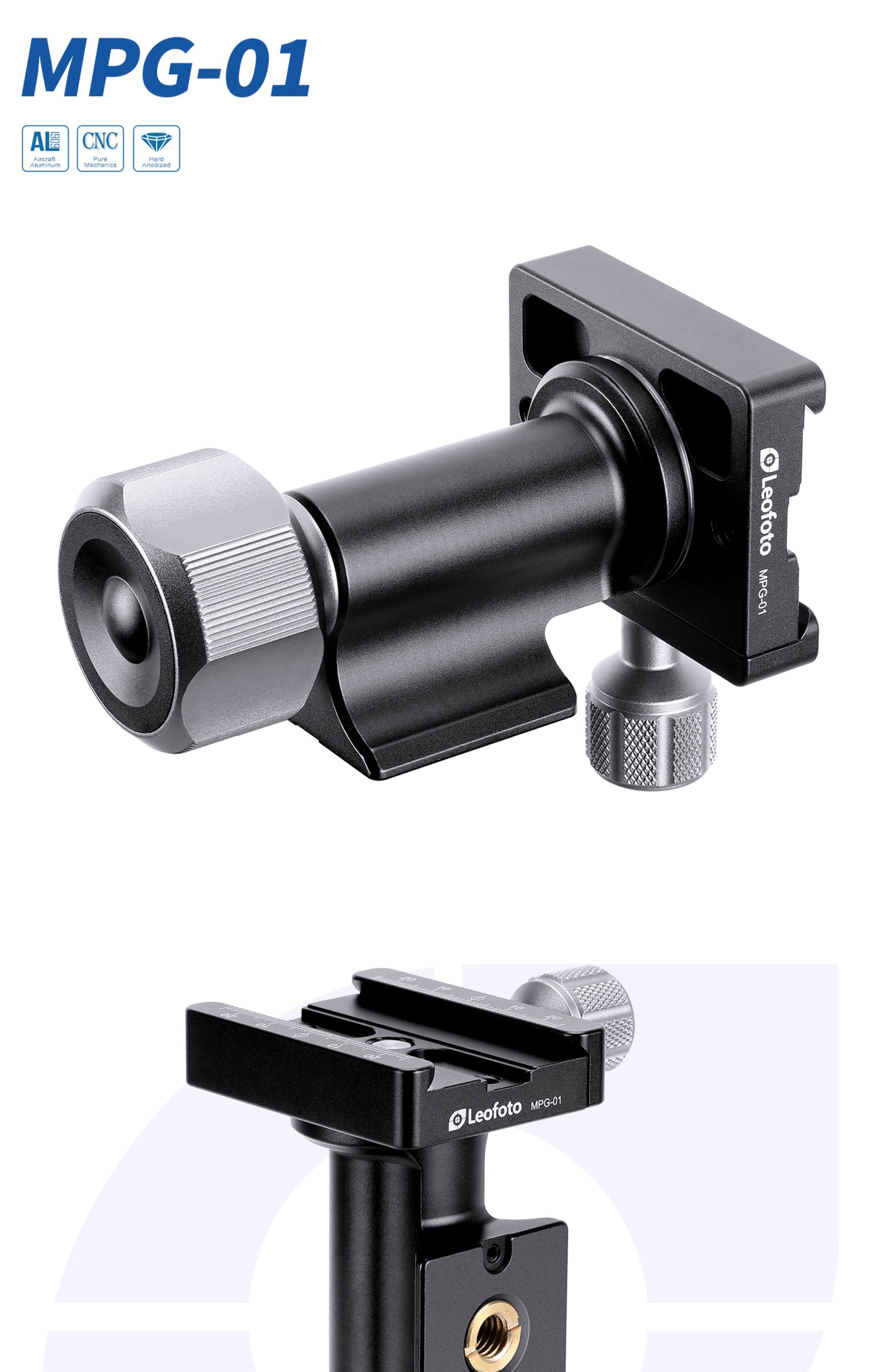 Leofoto MPG-01 Horizontal Monopod Pan-Tilt Quick Release Clamp Adapter for Arca Quick Release Plate Conversion Head Accessory 7