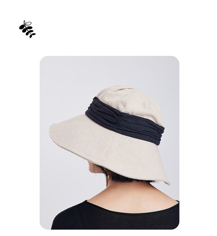 Lagur Breath Forest Natural Ramie Handmade Wide Brim Bucket Hat Women Sun Protection Summer Khaki 15