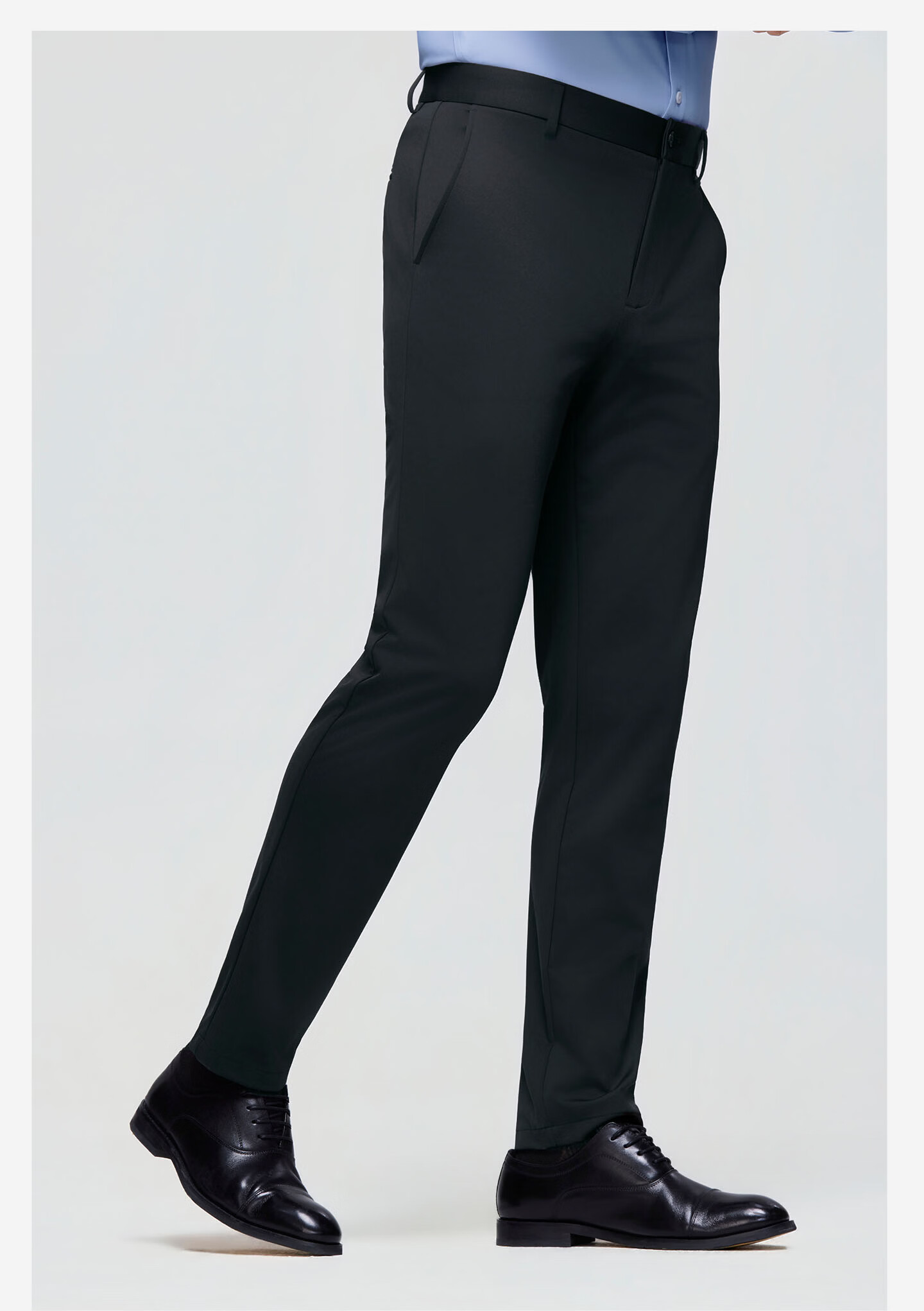 Ouding [Lycra Linen] First Class High Elastic Casual Pants Changmai Air Comfortable Wrinkle-Free Trousers Ink-Dyed Gray 34 8