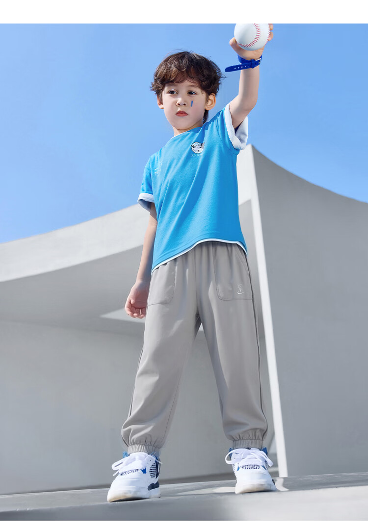 Disney Boys Summer 3/4 Pants 2026 New Kids Loose Casual Jogger Pants Light Khaki 110 27