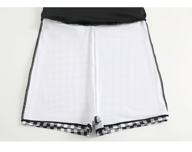Agliondy Plus Size Women's One-Piece Swimsuit Waist-Slimming Figure-Flattering Classic Black and White Check L 32
