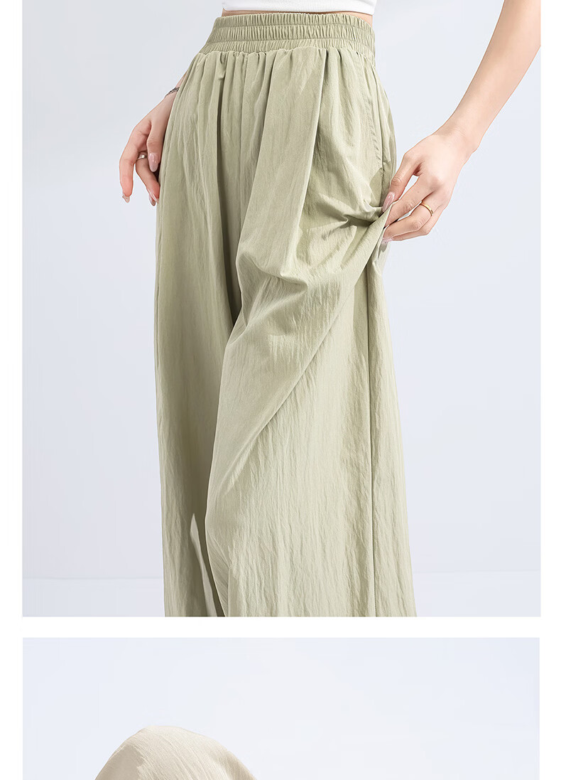 MINISO Women's Wide-Leg Pants Summer Thin 2026 New Popular Draped Casual Long Straight Pants Petite Yamamoto Style 13