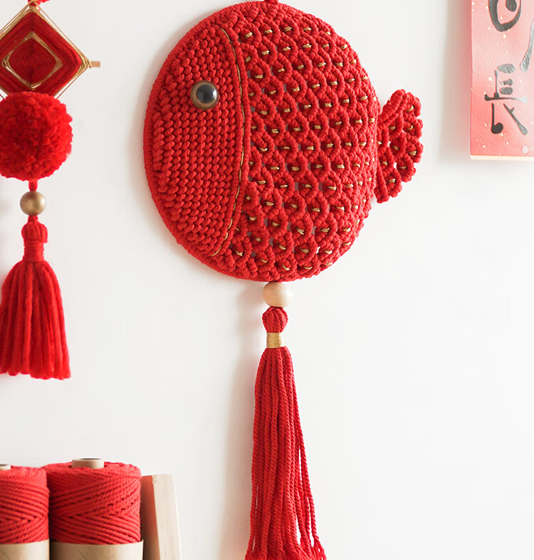 挂饰材料包过年装饰礼物 年年有鱼材料包 大号软木板_预售_7天内发