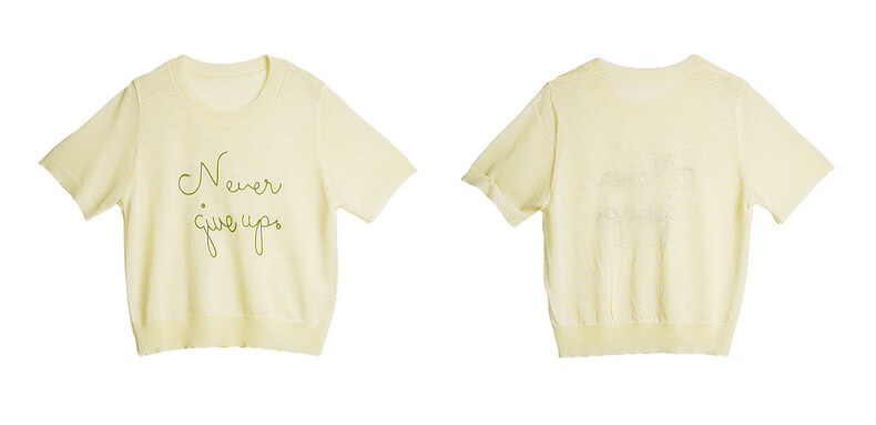 Olrain Eurielle Summer New Women's Lazy Bamboo Slub Yarn Knit Loose Versatile Thin Pullover Light Yellow M 21