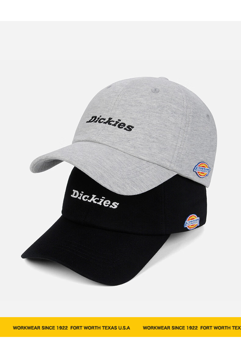 Dickies Cotton Soft Top Baseball Cap Unisex Couple Style Slim Face Duckbill Hat American Sunshade Embroidered Black 15