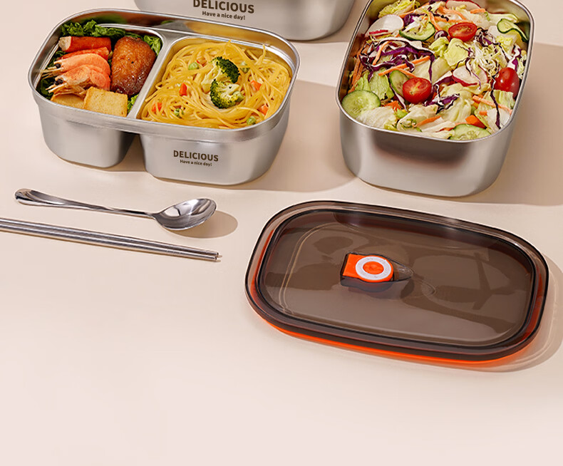 Ymer 316L Stainless Steel Insulated Lunch Box Microwave Safe Office Canteen Compartment Bento Box 27
