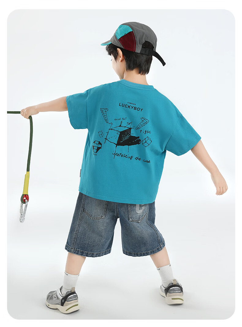 Little Elephant Ham Boys' Short Sleeve T-Shirt Summer 2026 New Cotton Pink 160 cm 10