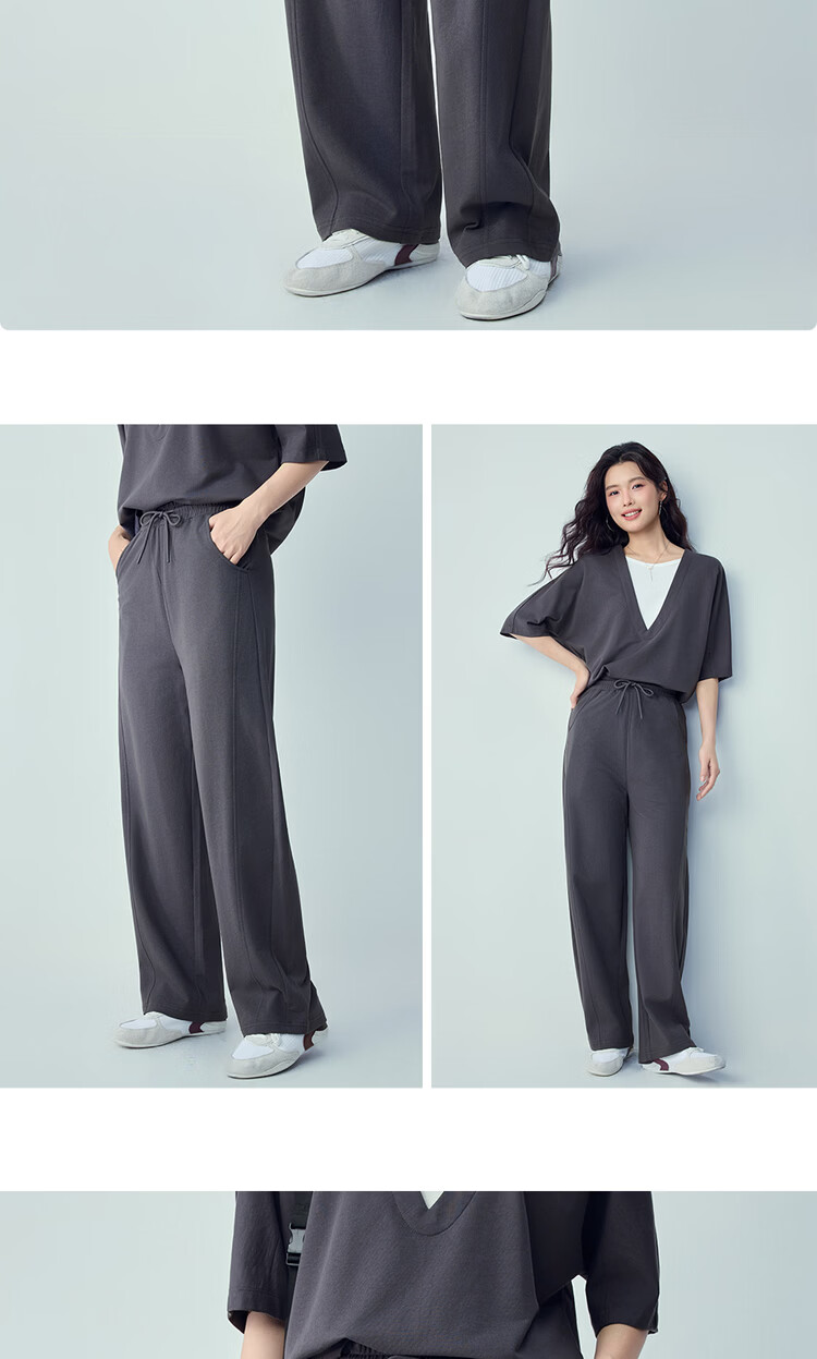 Giordano Women's 2026 Summer Pure Cotton Drawstring Elastic Waist Sports Sweatpants Casual Curved Pants 05416458 12