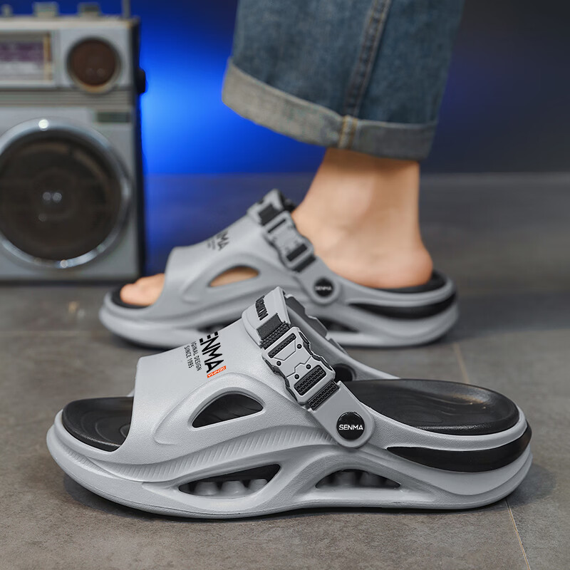Senma Men's Sandals 2026 New Summer Anti-Slip Odor-Resistant Slide Sandals Dual-Purpose for Driving Beach Shoes 11