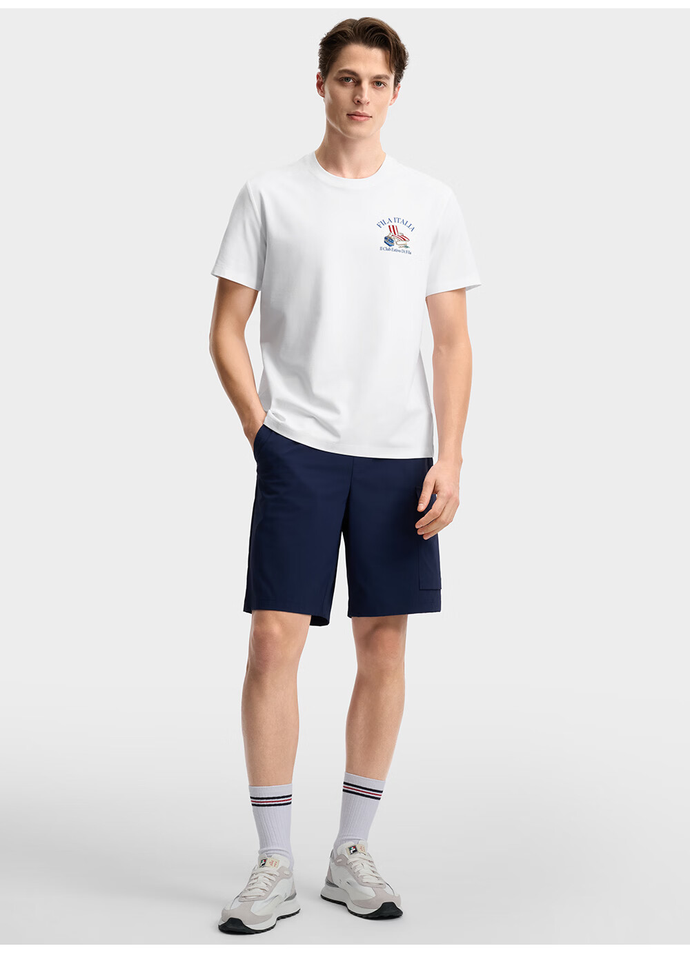 FILA Official Men's Knitted Short Sleeve Shirt 2026 Summer New Casual Cool Comfortable Dry Embroidered T-Shirt 8