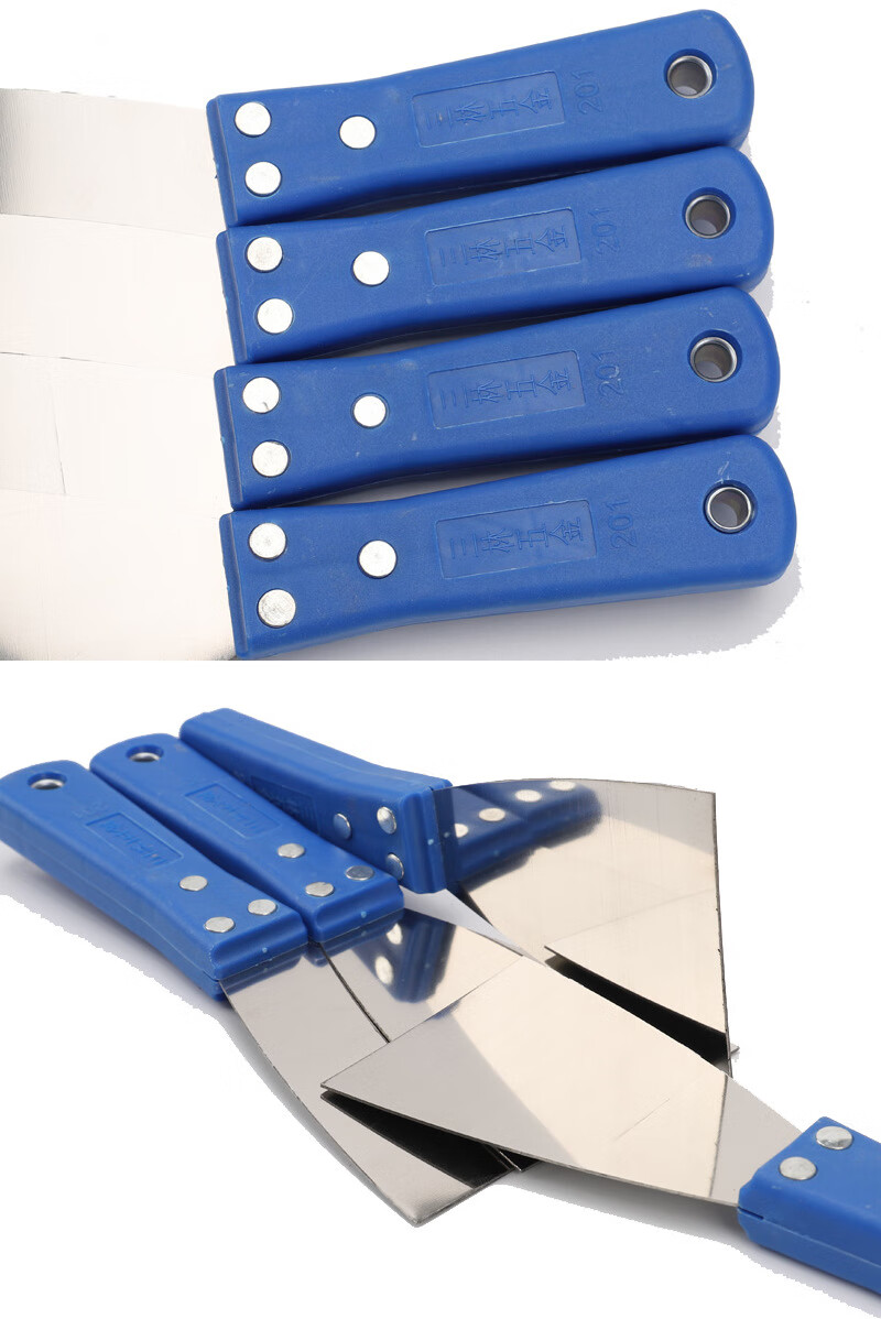 塑料柄 腻子刀批刀 加厚铲刀灰刀 清洁铲 蓝色塑料柄2寸【图片 价格