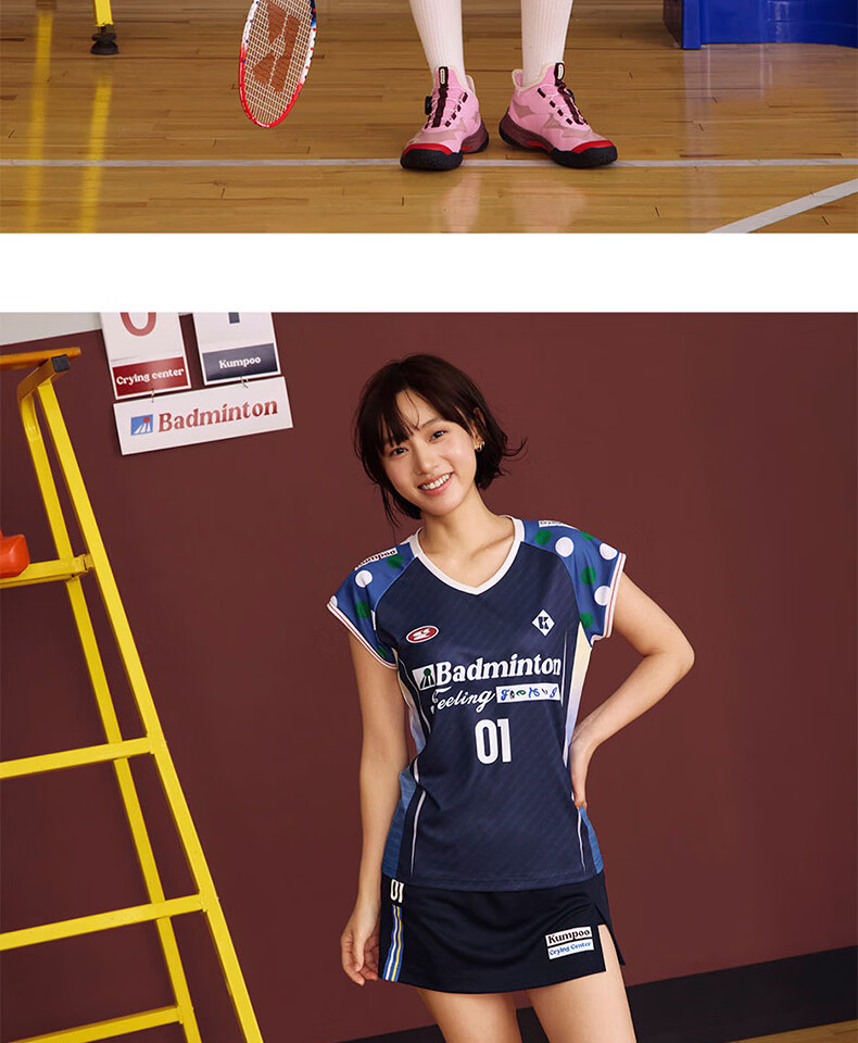 KUMPOO Badminton Dress Short Skirt for Women, Slimming Scream Center Collaboration Style Half Skirt ACQ261601-Red XL 24