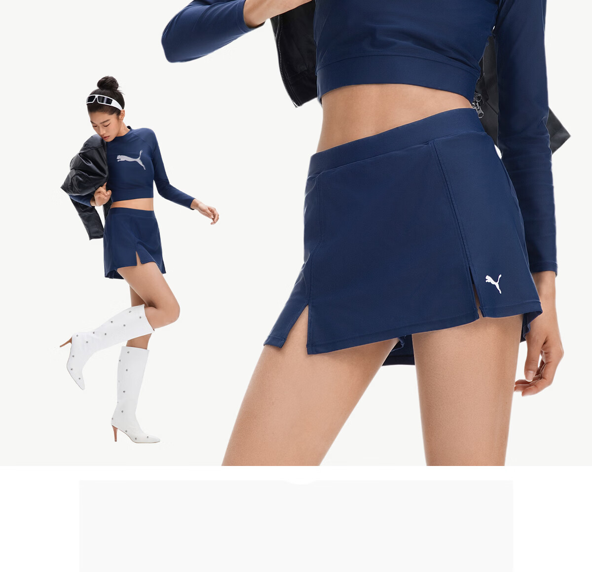 PUMA Women's Two-Piece Swimsuit Skirt Set Conservative Slimming Beach Vacation Hot Spring Versatile Swimwear 18
