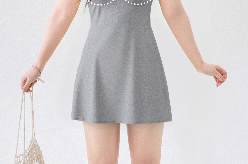 Agliondy Plus Size Women's One-Piece Swimsuit Waist-Slimming Figure-Flattering Vacation Beach Classic Black Gray L 8