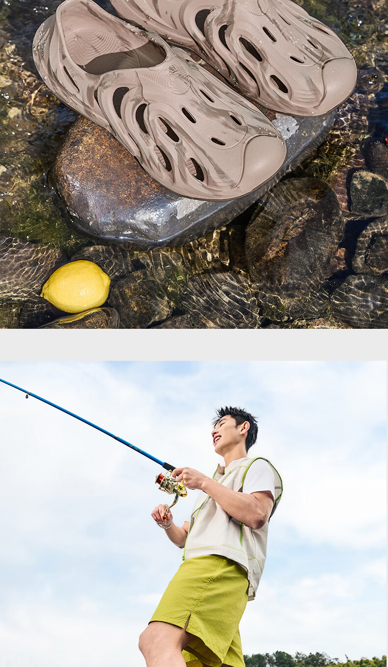Jordan Shanshendong Men's Sandals 2026 Summer Breathable Hollow Anti-Slip Soft Sole Beach Slippers 21
