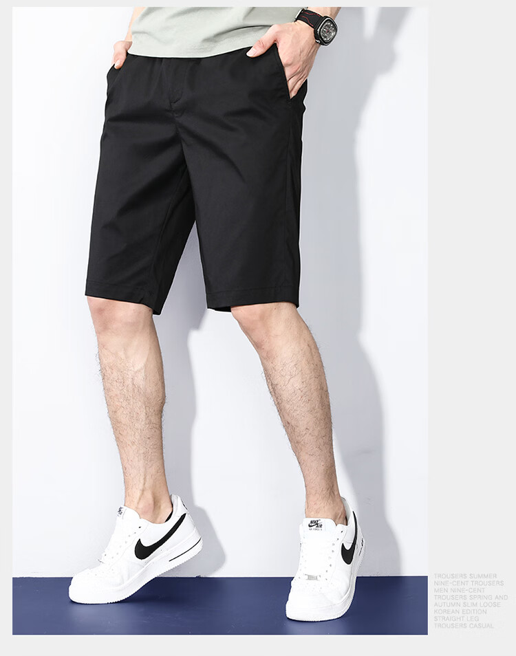 Hodo Men's Summer Cotton Comfortable Multi-Pocket Cargo Shorts Skin-Friendly Sports Five-Point Pants 17