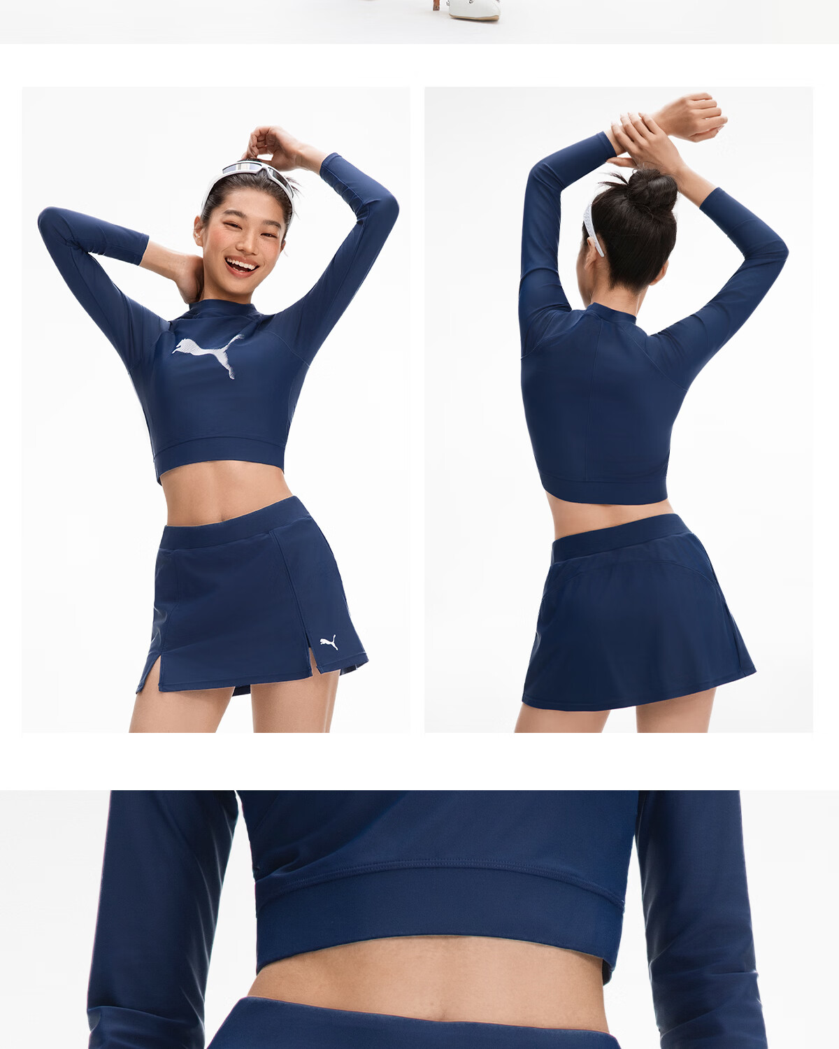 PUMA Women's Two-Piece Swimsuit Skirt Set Conservative Slimming Beach Vacation Hot Spring Versatile Swimwear 31