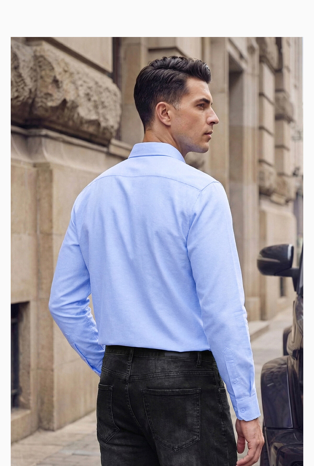 Hodo Red Bean Men's New Business Professional Formal Casual Workwear Long Sleeve White Solid Color Shirt 13