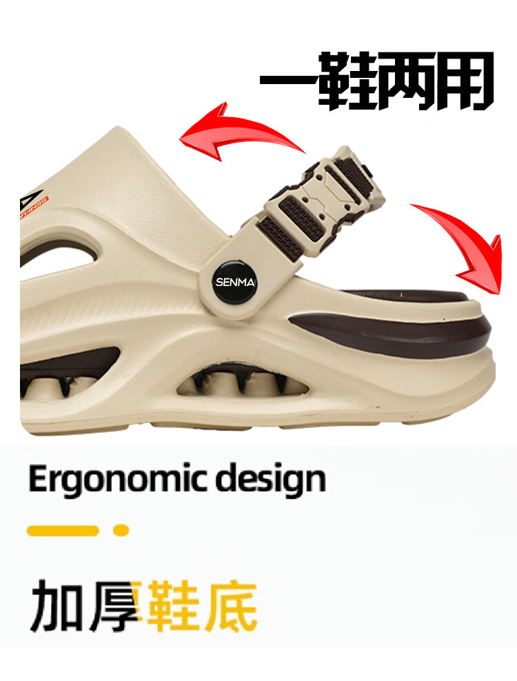 Senma Men's Sandals 2026 New Summer Anti-Slip Odor-Resistant Slide Sandals Dual-Purpose for Driving Beach Shoes 4