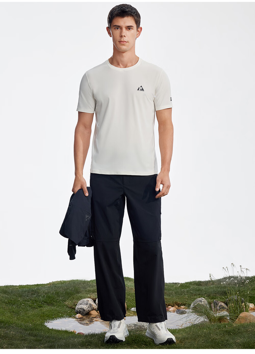 FILA Official Men's Knitted Short Sleeve Shirt 2026 Summer New Outdoor Sports Simple Basic Versatile T-Shirt 16