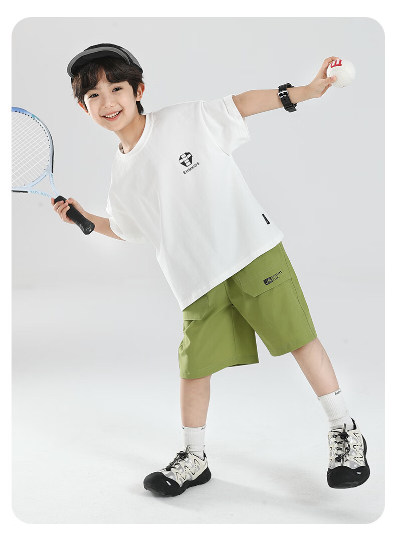 Little Elephant Ham Boys' Short Sleeve T-Shirt Summer 2026 New Cotton Pink 160 cm 34