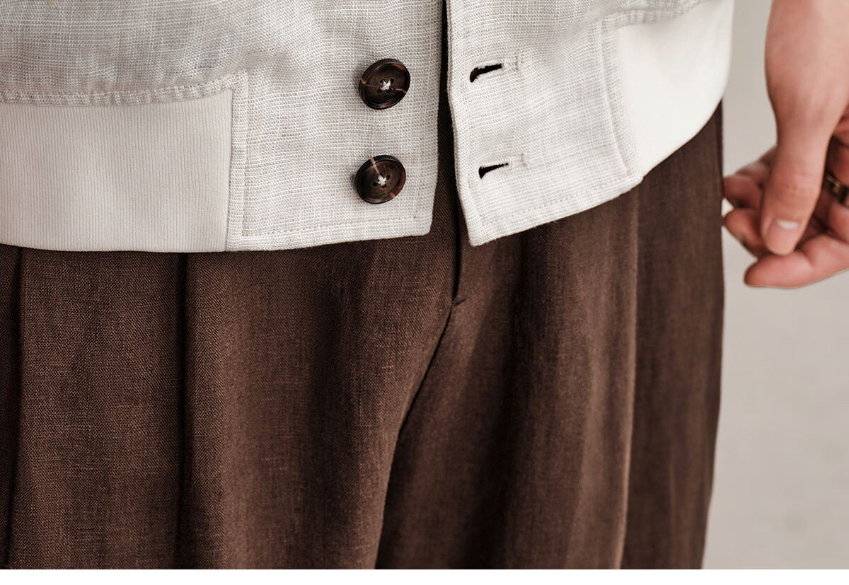 HAUT TON Vintage Style Linen Lyocell Knit Casual Jacket Men's Coat 2026 Spring Autumn Cardigan Shirt 6046 21