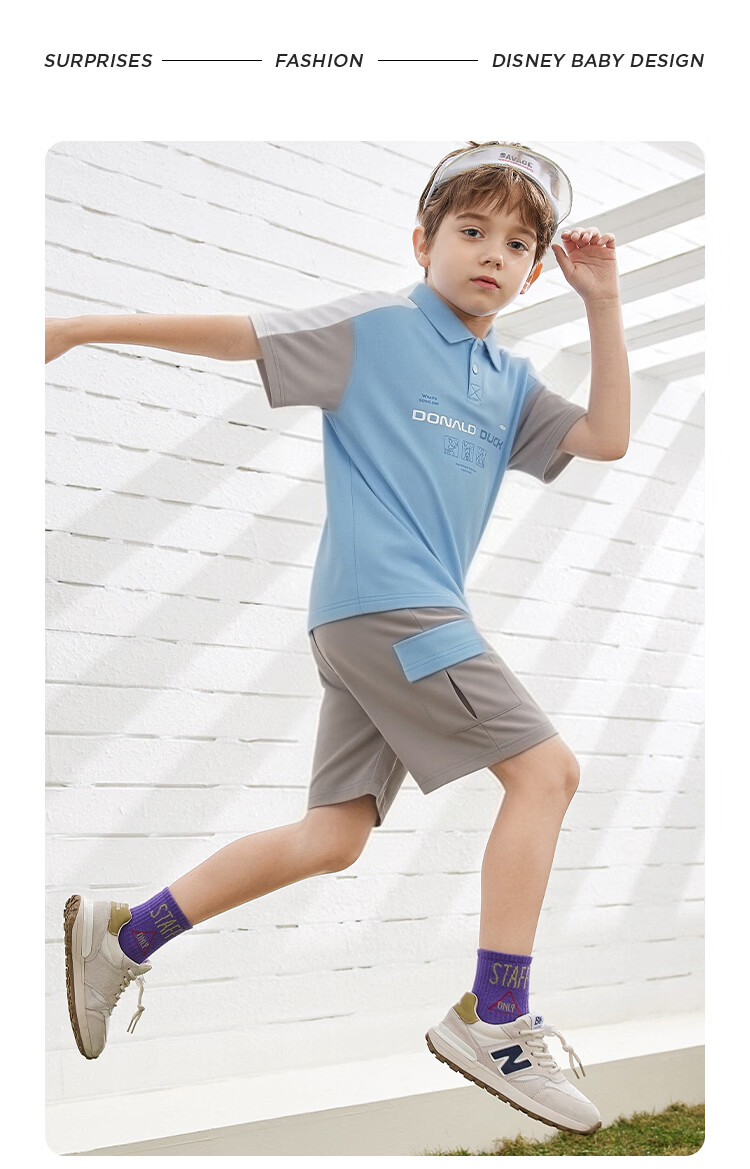 Disney Boys Summer Short Sleeve Set 2026 New Fashion Polo Casual Set 12