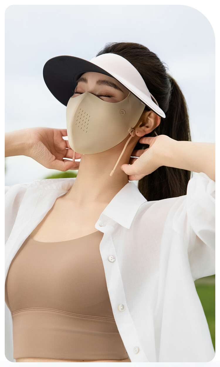 Zhenxiang [Sun Protection Mask and Hat Combo] Women's Summer Outdoor Waterproof Sunshade Open-Top Hat with Face Shield F949 18