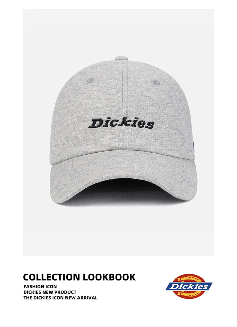 Dickies Cotton Soft Top Baseball Cap Unisex Couple Style Slim Face Duckbill Hat American Sunshade Embroidered Black 9