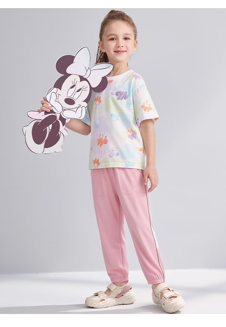 Disney Boys Summer 3/4 Pants 2026 New Kids Loose Casual Jogger Pants Light Khaki 110 29