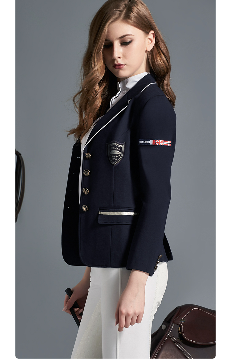 马术西服女士骑马服装备骑士服专业比赛服高弹时尚 藏青 42【图片