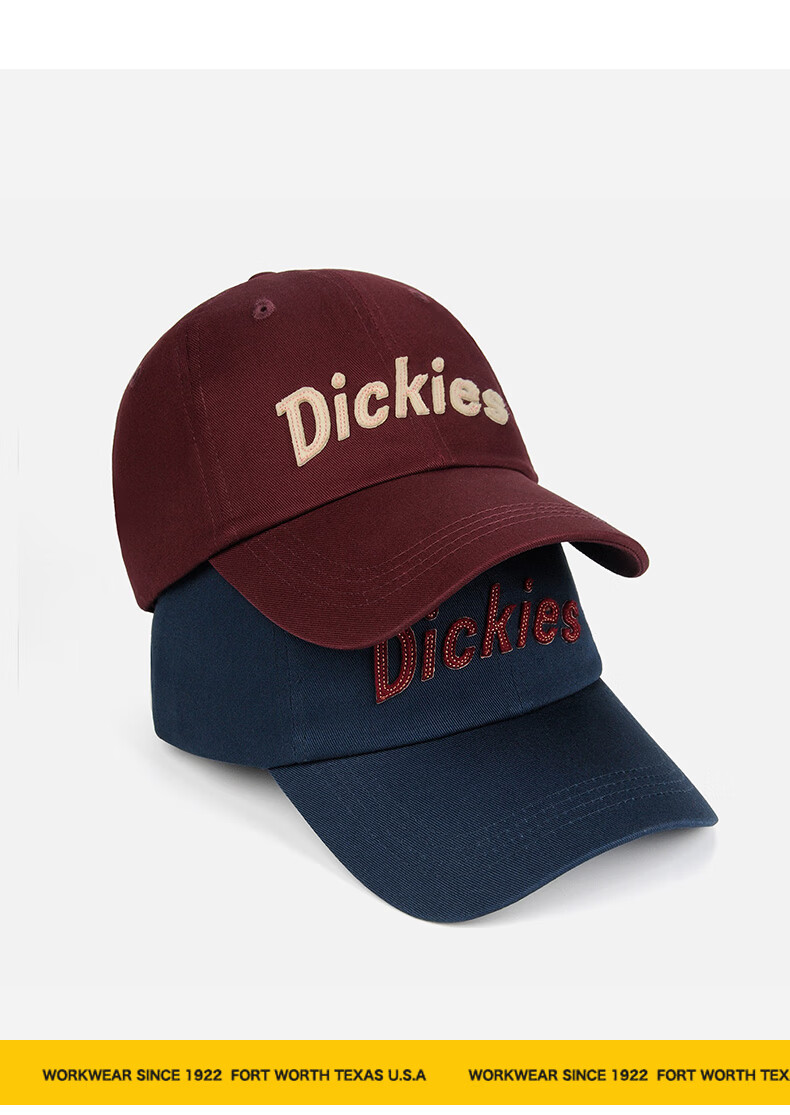 Dickies Vintage Baseball Cap Men's Soft Top Trendy Slim Face Duckbill Hat Women's American Casual Couple Hat Navy Blue 17