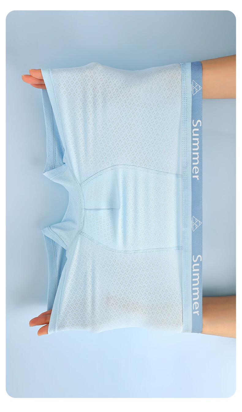 Langsha Youth Boys Ice Silk Summer Thin Breathable Antibacterial Boys Development Period Shorts Underwear 16