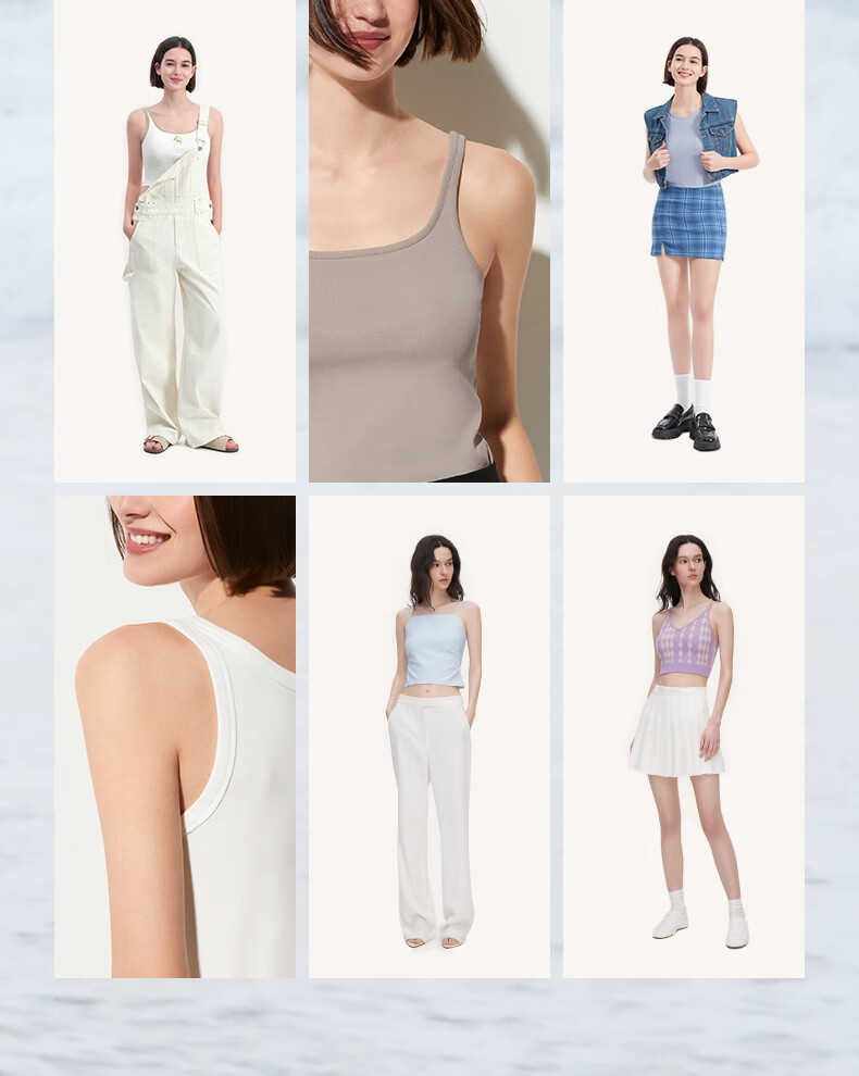 Ubras Pure Cotton Basic Camisole Women's Summer Outerwear Innerwear Backless Halter Top T-Shirt Sweet Almond Color XL 3