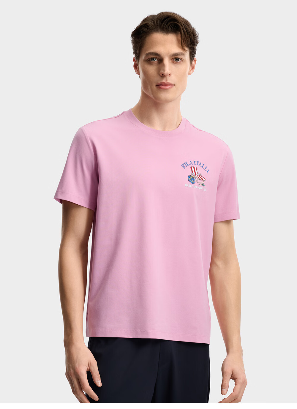 FILA Official Men's Knitted Short Sleeve Shirt 2026 Summer New Casual Cool Comfortable Dry Embroidered T-Shirt 15