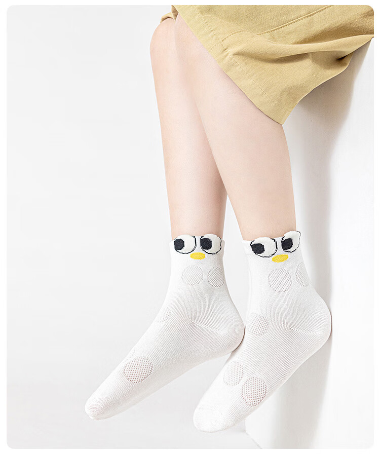 Little Pig Banner Class A Children's Socks Summer Thin Mesh Breathable Socks Boys Girls High Elastic Seamless Mid-calf Socks for Older Kids 3