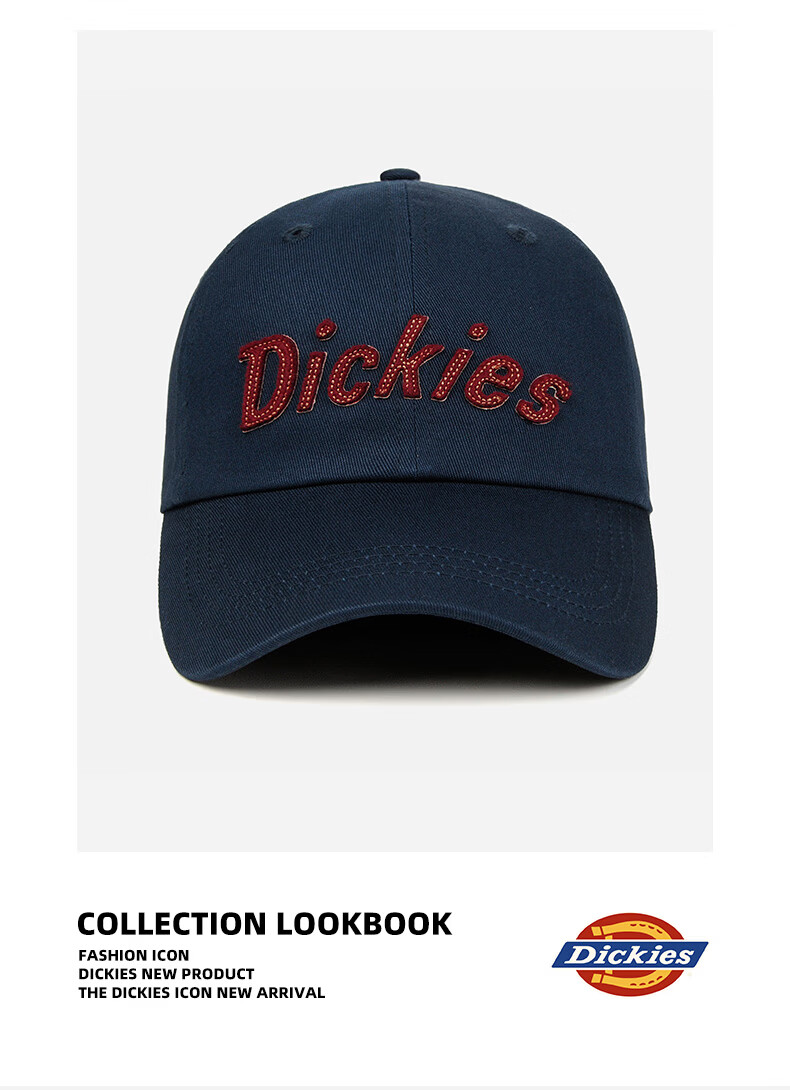 Dickies Vintage Baseball Cap Men's Soft Top Trendy Slim Face Duckbill Hat Women's American Casual Couple Hat Navy Blue 6