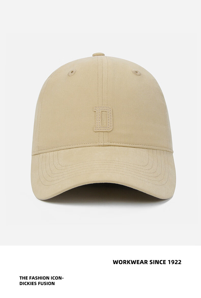 Dickies Soft Top Baseball Cap Unisex Outdoor Sports New Duckbill Hat Face Slimming Sun Protection Khaki 11