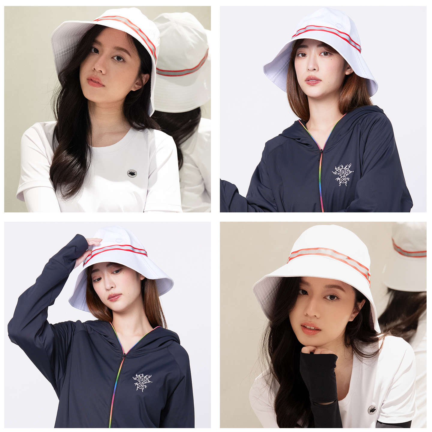 HOII Hosea Fashion Round Cylinder Sun Protection Hat Lightweight Breathable Sunshade Sweet Versatile Women's Summer F One Size White 2