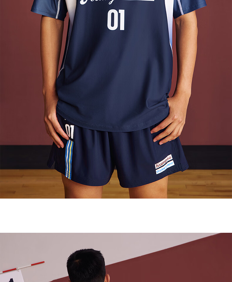KUMPOO (KUMPOU) Badminton Short-Sleeve Quick-Dry Top, T-Shirt, Crying Center Co-Branded Competition Uniform, ACT261610-White, Size M 18