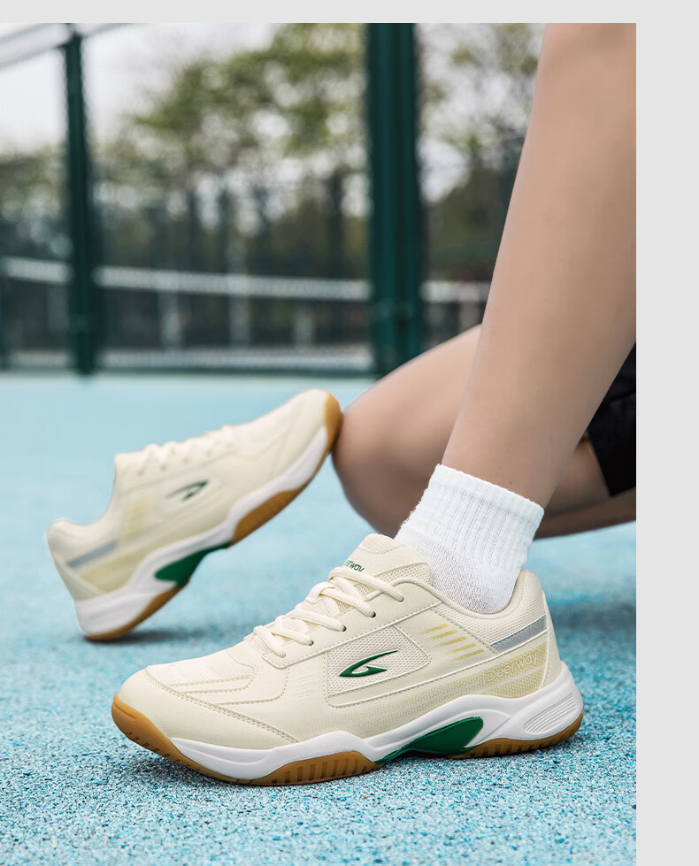 Delhui Badminton Shoes Unisex Student Professional Competition Breathable Durable Non-slip Training Sports Shoes Gray Blue Size 39 8