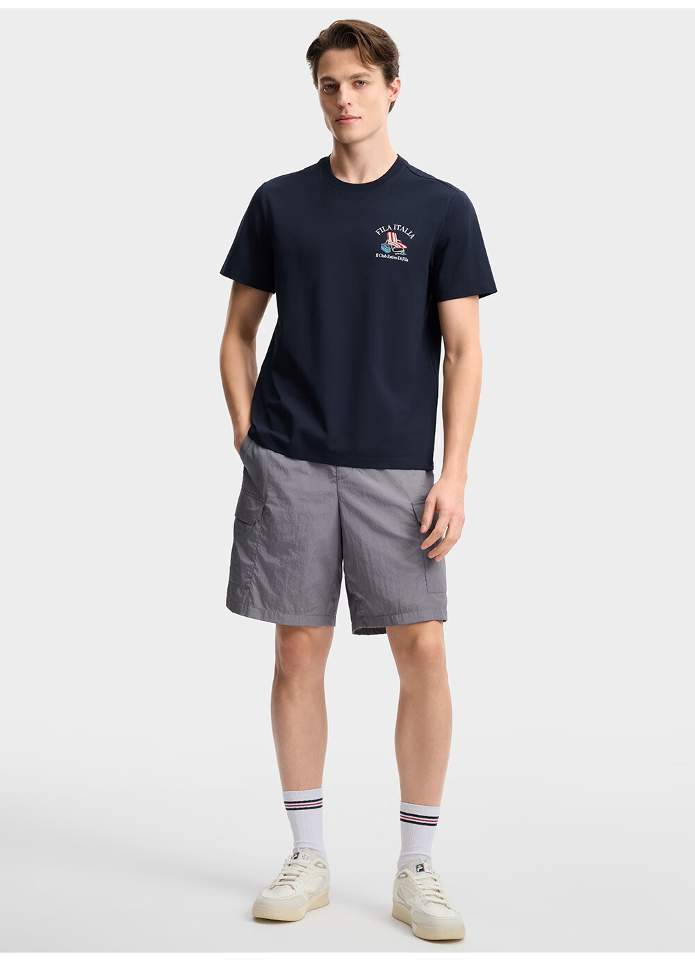 FILA Official Men's Knitted Short Sleeve Shirt 2026 Summer New Casual Cool Comfortable Dry Embroidered T-Shirt 13