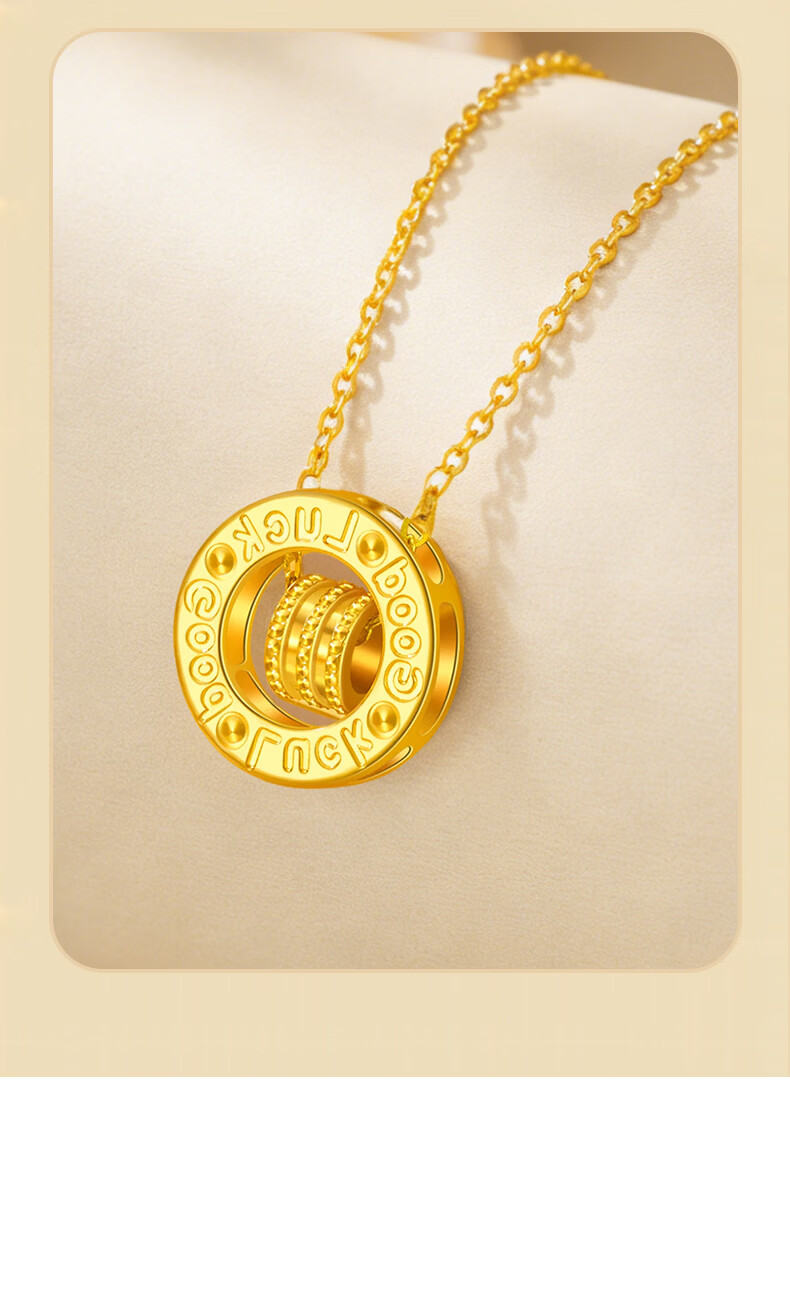 Lao Feng Xiang 925 Silver Double Ring Slim Waist Necklace Premium Möbius Pendant Gift for Girlfriend Valentine's Day 9