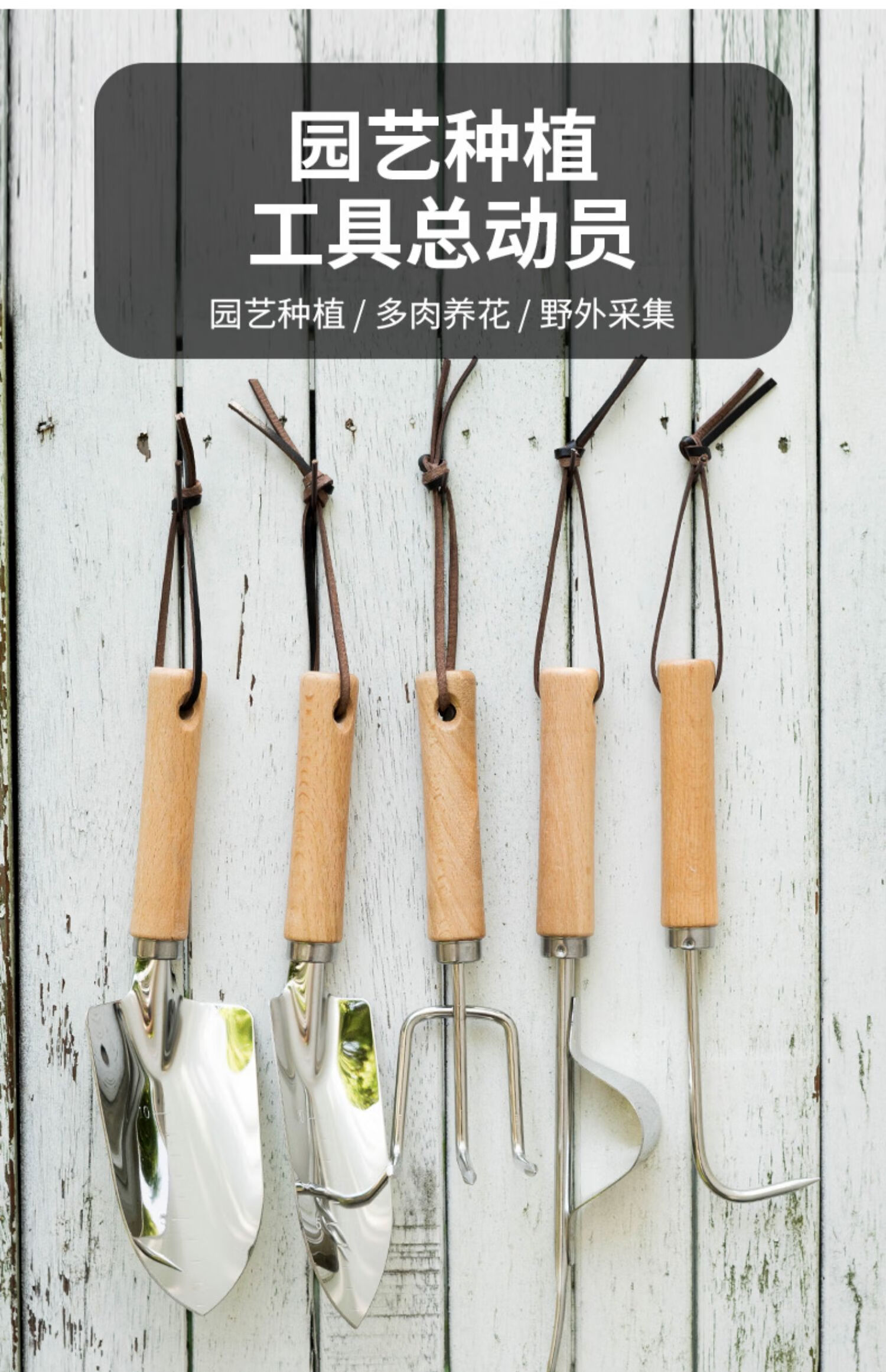 maria cher 便携工兵铲不锈钢小铲子园艺种花工具铁锹铁铲多肉种植栽