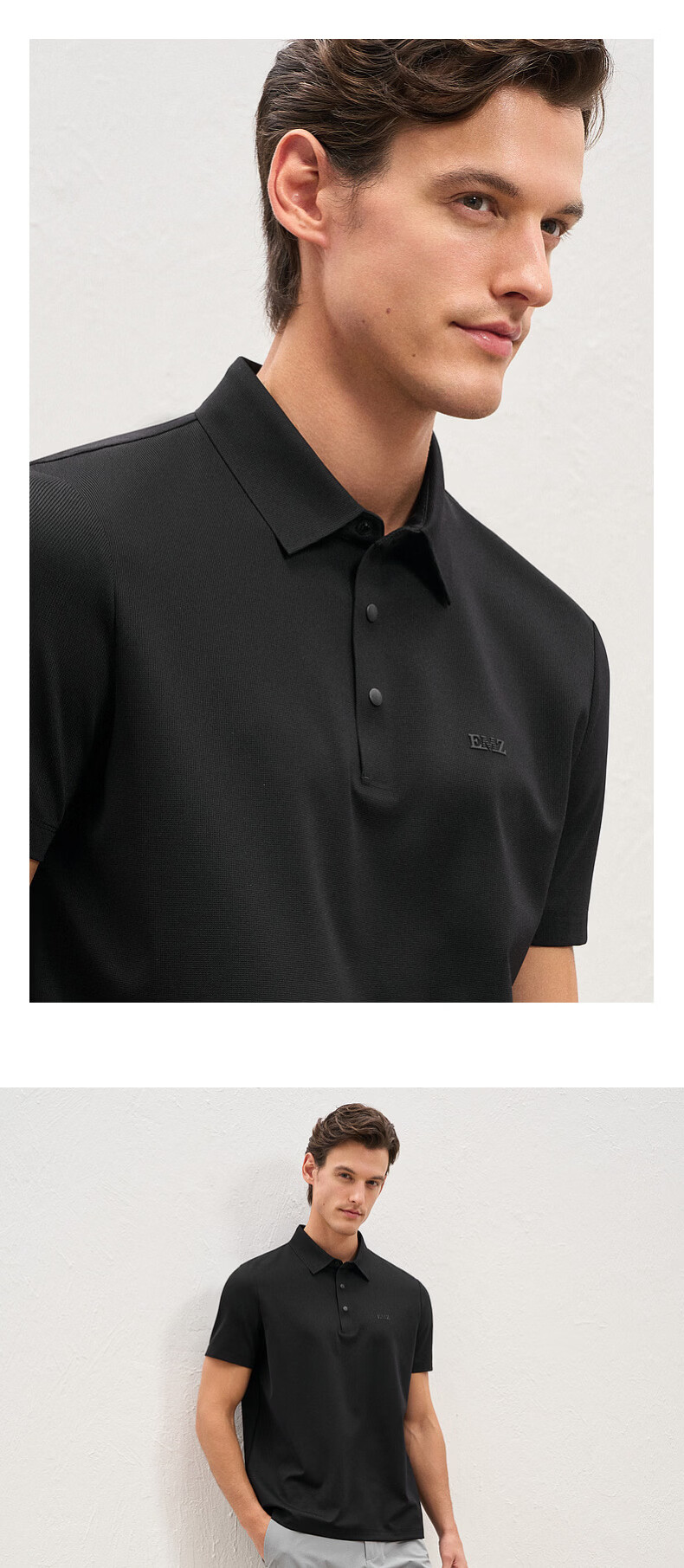 EMZ Ordos Men's Short Sleeve Polo Shirt Quick-Dry Breathable Cool Skin-Friendly Business Casual Commuter T-Shirt 10