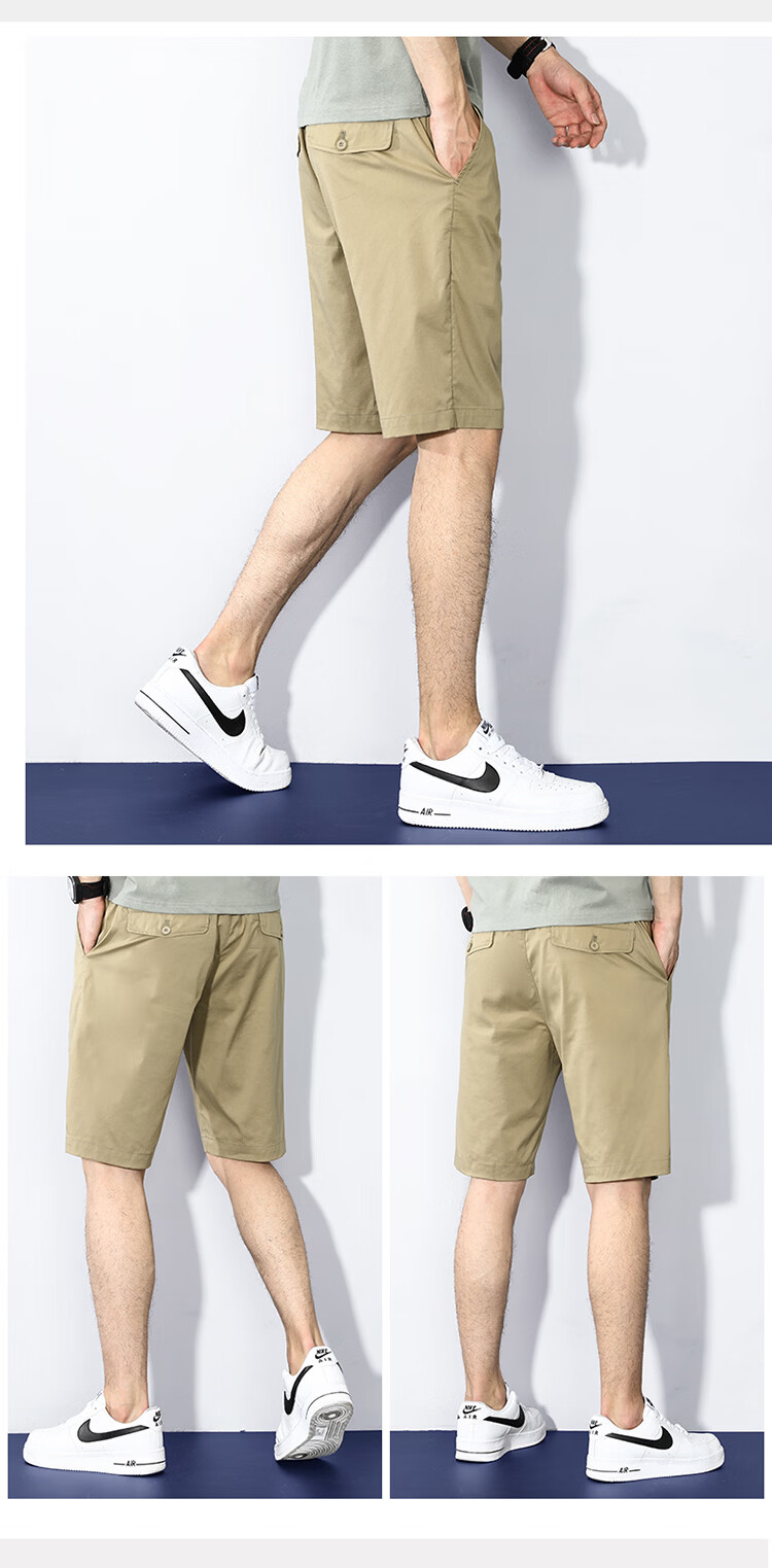 Hodo Men's Summer Cotton Comfortable Multi-Pocket Cargo Shorts Skin-Friendly Sports Five-Point Pants 12