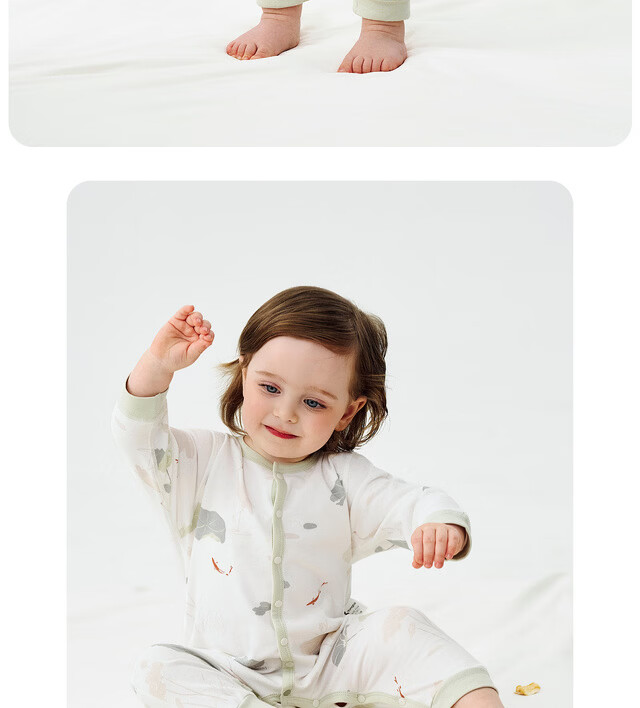 Tongtai Baby Romper Spring and Autumn Pure Cotton Infant Bodysuit Newborn One-piece Pajamas Brown 73cm 5