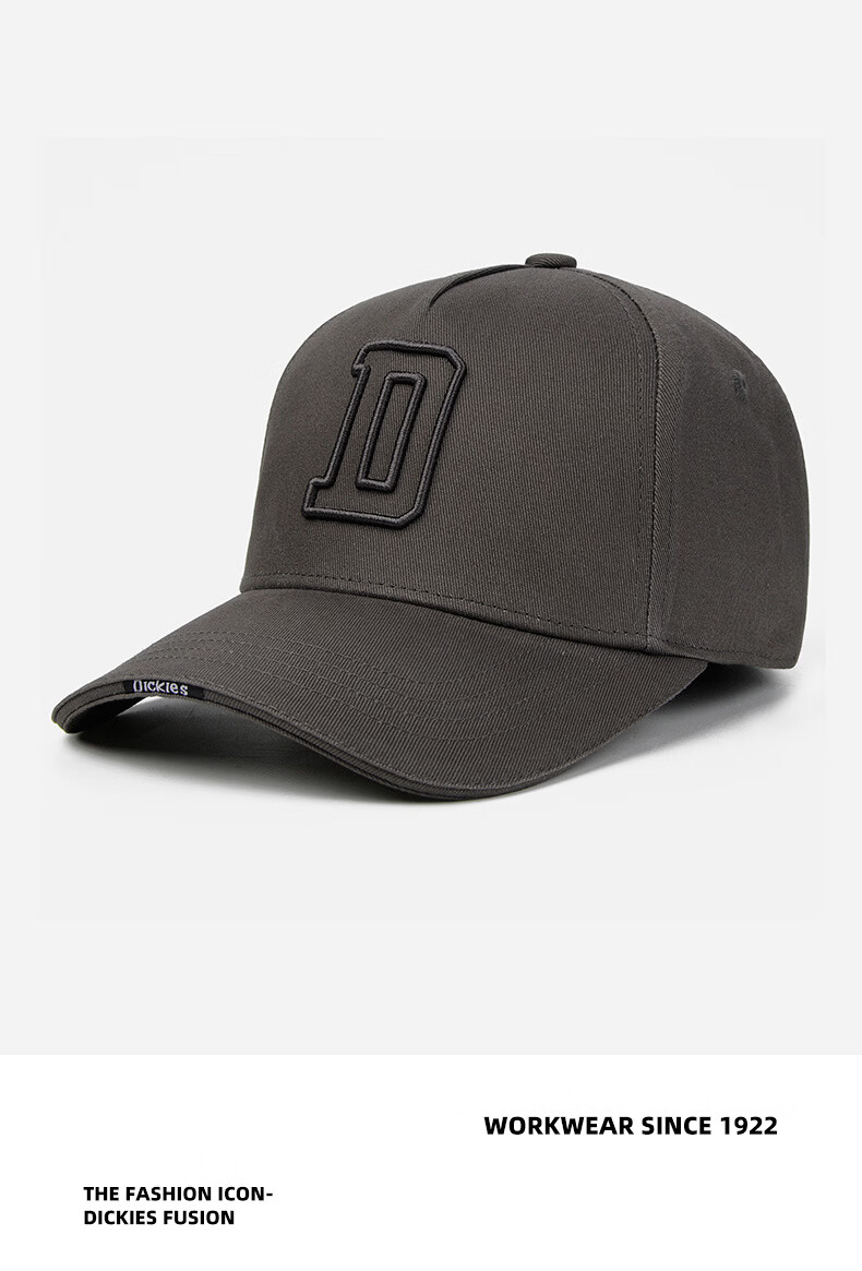 Dickies Lightweight Breathable Baseball Cap Men Sunshade Slim Face Soft Top Pure Cotton Sun Protection Outdoor Duckbill Hat Women Dark Gray 7