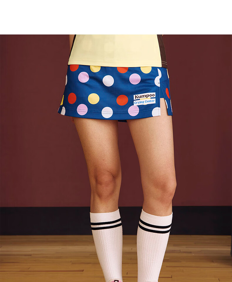 KUMPOO Badminton Dress Short Skirt for Women, Slimming Scream Center Collaboration Style Half Skirt ACQ261601-Red XL 18